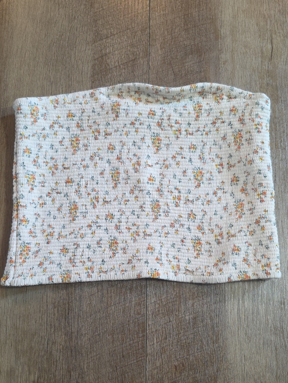 American Eagle Outfitters- Cream Floral Print Tube Top. Size XS. EUC